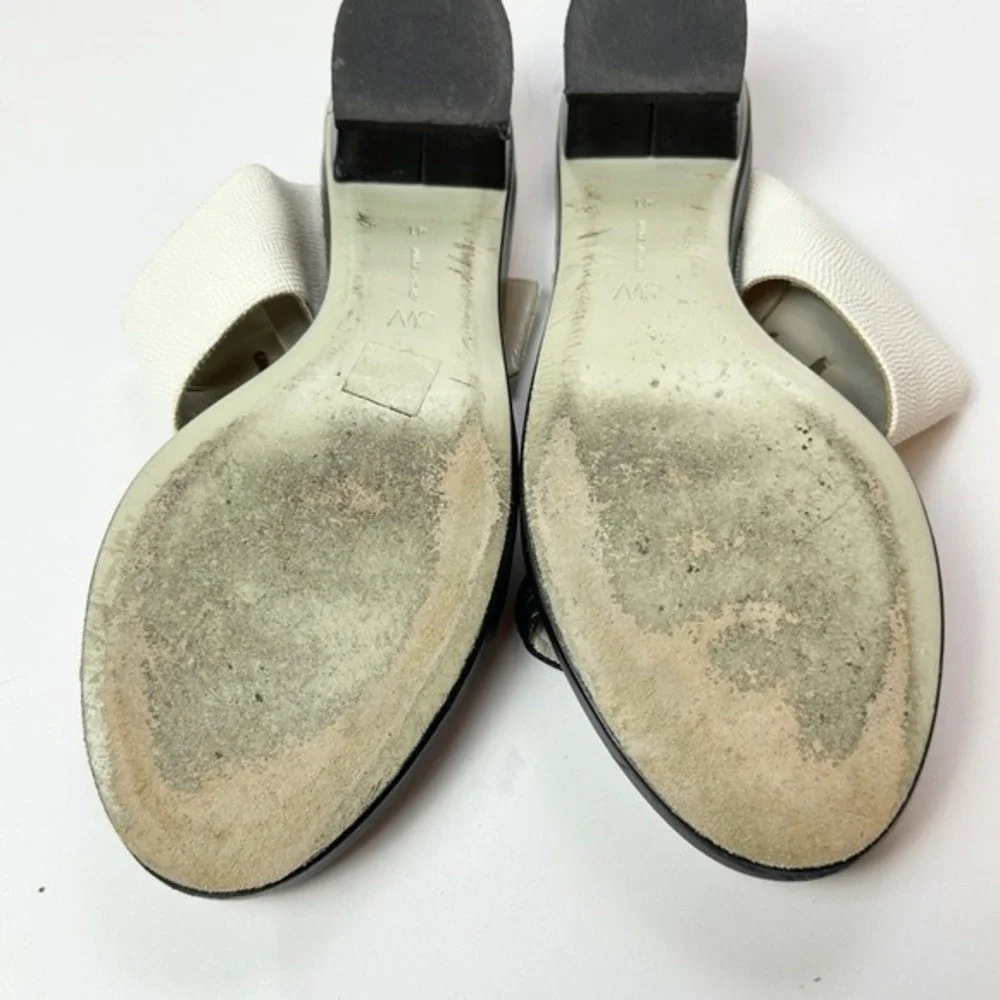 Jason Wu Bicolor White Black Buckled Double Band Heeled Sandals Sz 41 US‎ 10 KC